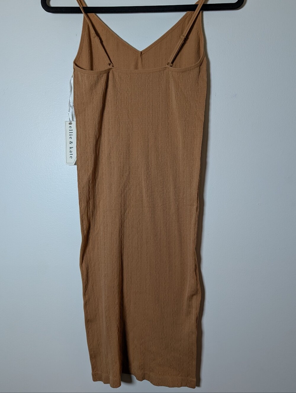 Spaghetti Strap Midi Dress in Camel By Elle & Kate NWT One Size - Picture 5 of 6